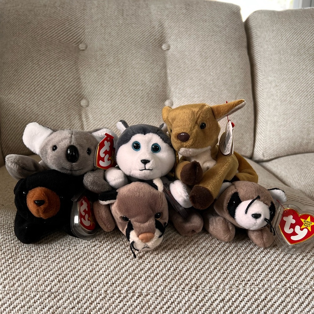 Vintage Wildlife Beanie Babies - Lot of 6